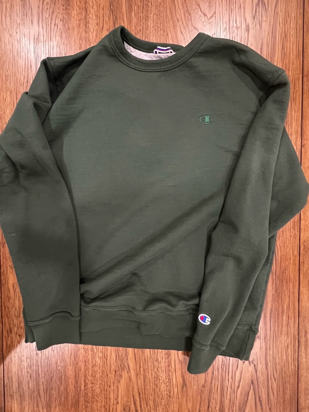 Champion Men's Crewneck Sweatshirt - Olive Green